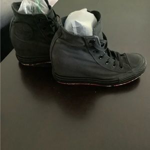 Converse wedge heels all black